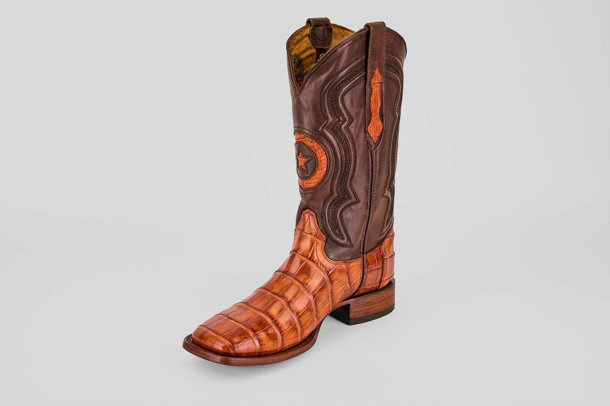 James - Brandy - Square Toe (Alligator Hornback)