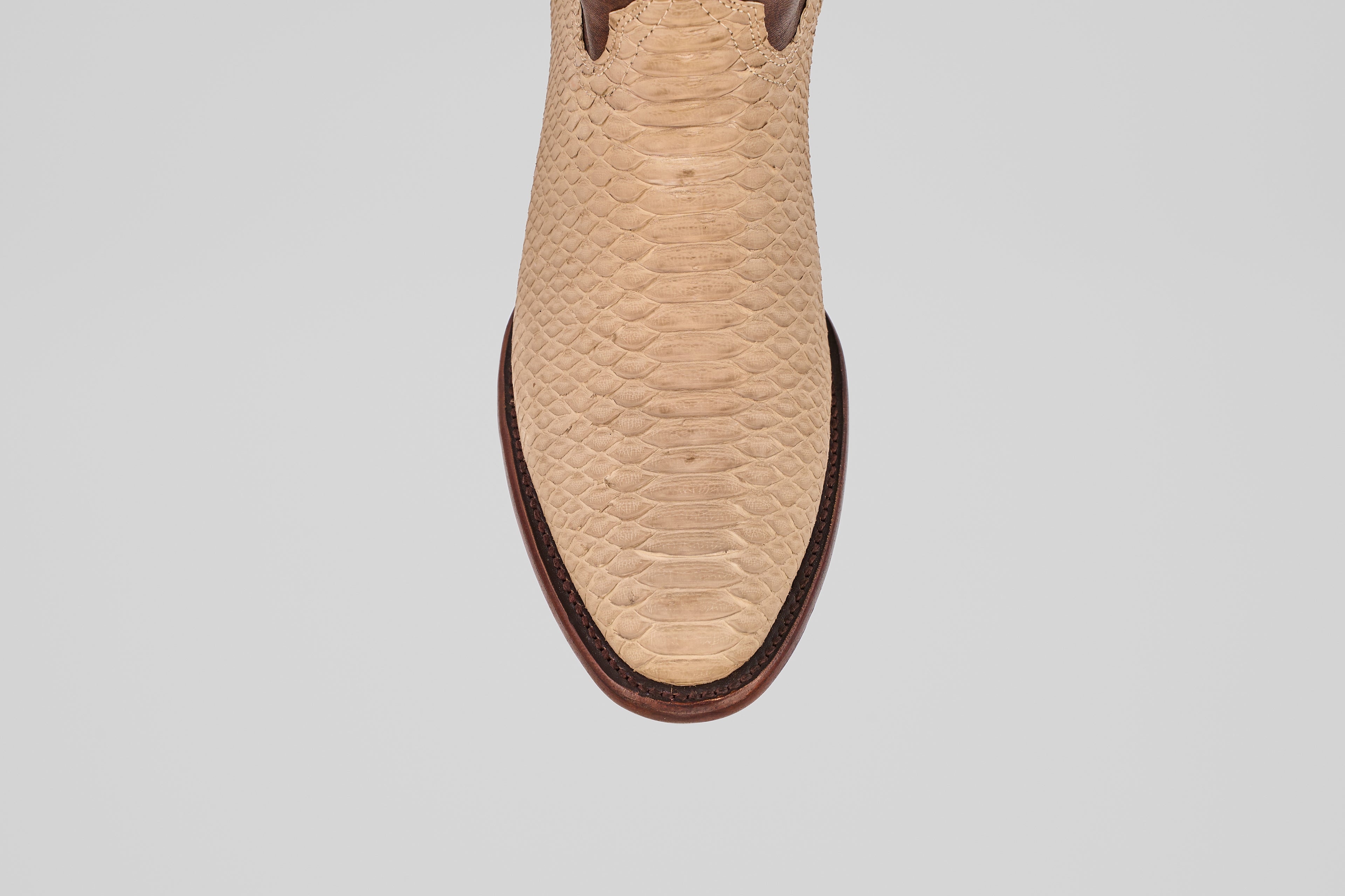 Tanner Python Boots - Cappuccino - Roper Toe (PN240)