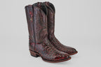 Rhodes Caiman Hornback Boots - Black Cherry - Round Toe (LM220)