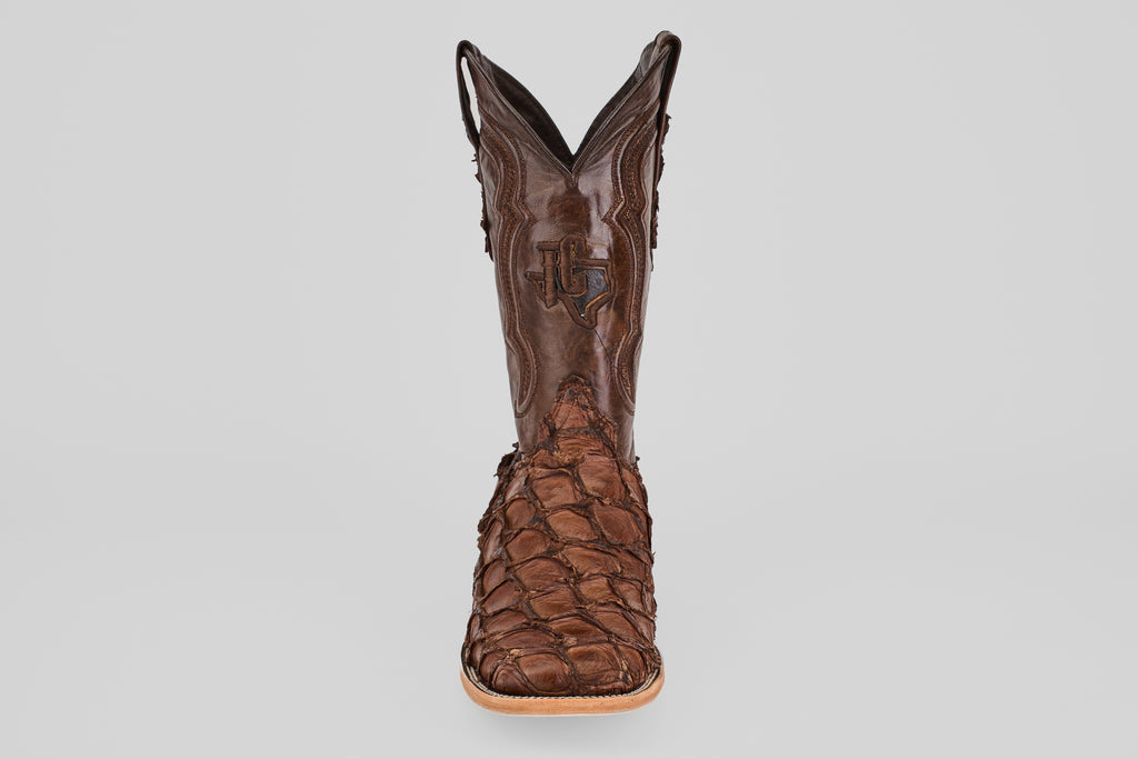 Connor Pirarucu Fish Boots- Brown - Square Toe (PZ60)