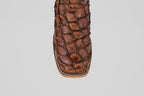 Connor Pirarucu Fish Boots- Brown - Square Toe (PZ60)