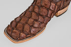 Connor Pirarucu Fish Boots- Brown - Square Toe (PZ60)