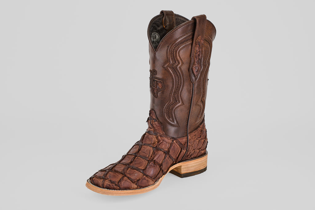 Connor Pirarucu Fish Boots - Matte Brown - Square Toe (PZ60)