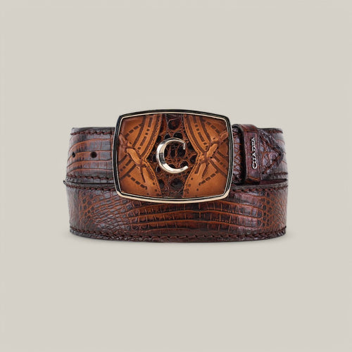 Atlantic Straw Caiman Laser Belt - BC352