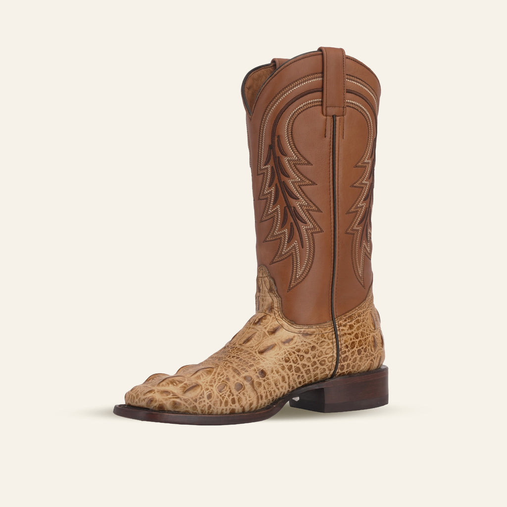 Alligator Head Boots - Orix Embossed Leather - Square Toe (E950)