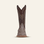 Python Camel Boots - Embossed Leather - Square Toe (E913)