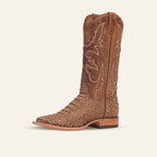 Jumbo Python Chocolate Boots - Embossed Leather - Square Toe (E681-26)