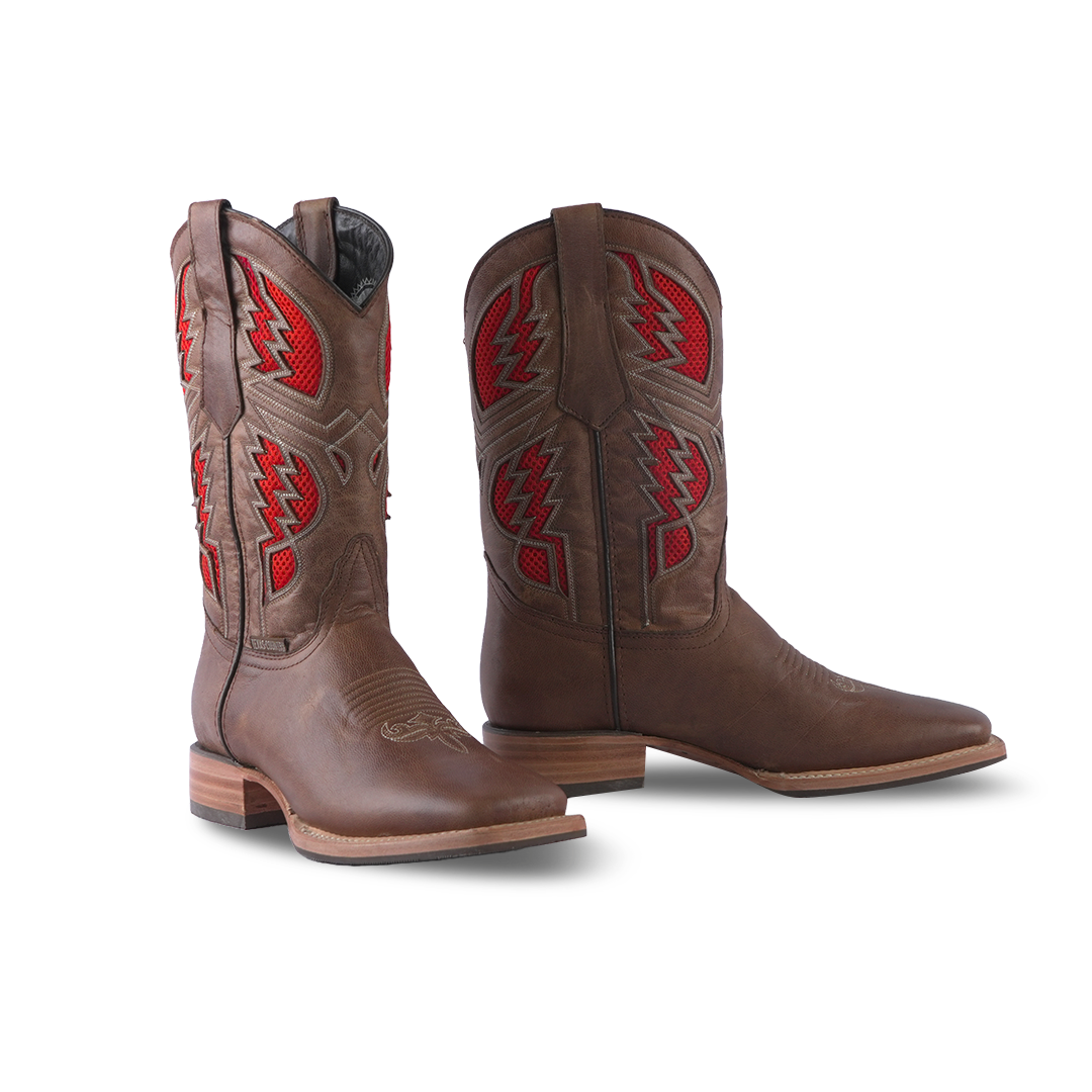 Texas Country Western Boot Cater Tabaco Square Toe E586