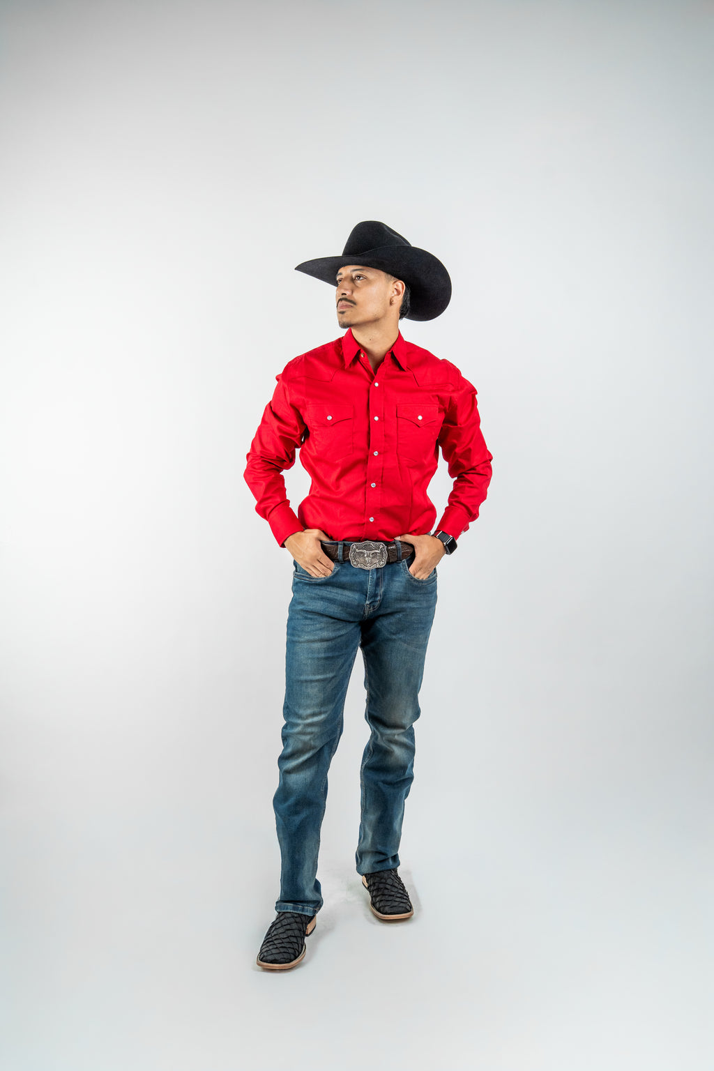 Texas Country - Solid Red Button-Down Long-Sleeve Shirt (AC108L/T)&nbsp;