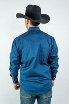 Texas Country - Solid Navy Blue Button-Down Long-Sleeve Shirt (AC110L/T)