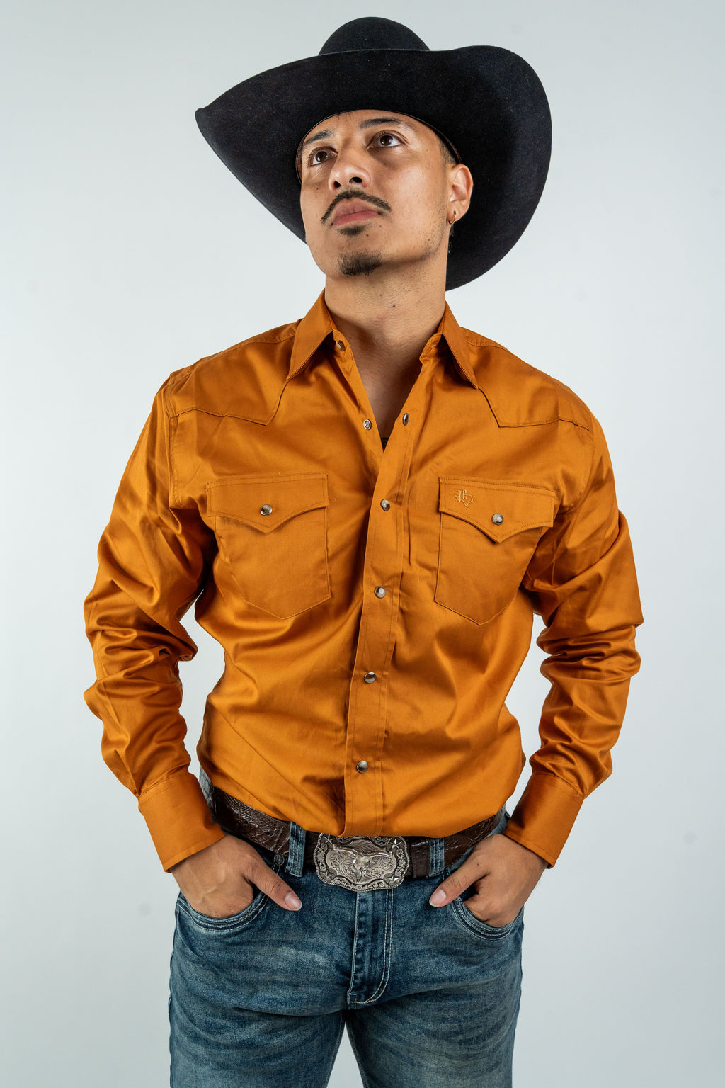 Texas Country - Solid Orange Button-Down Long-Sleeve Shirt (AC110L/T)
