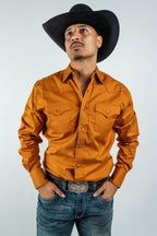 Texas Country - Solid Orange Button-Down Long-Sleeve Shirt (AC110L/T)