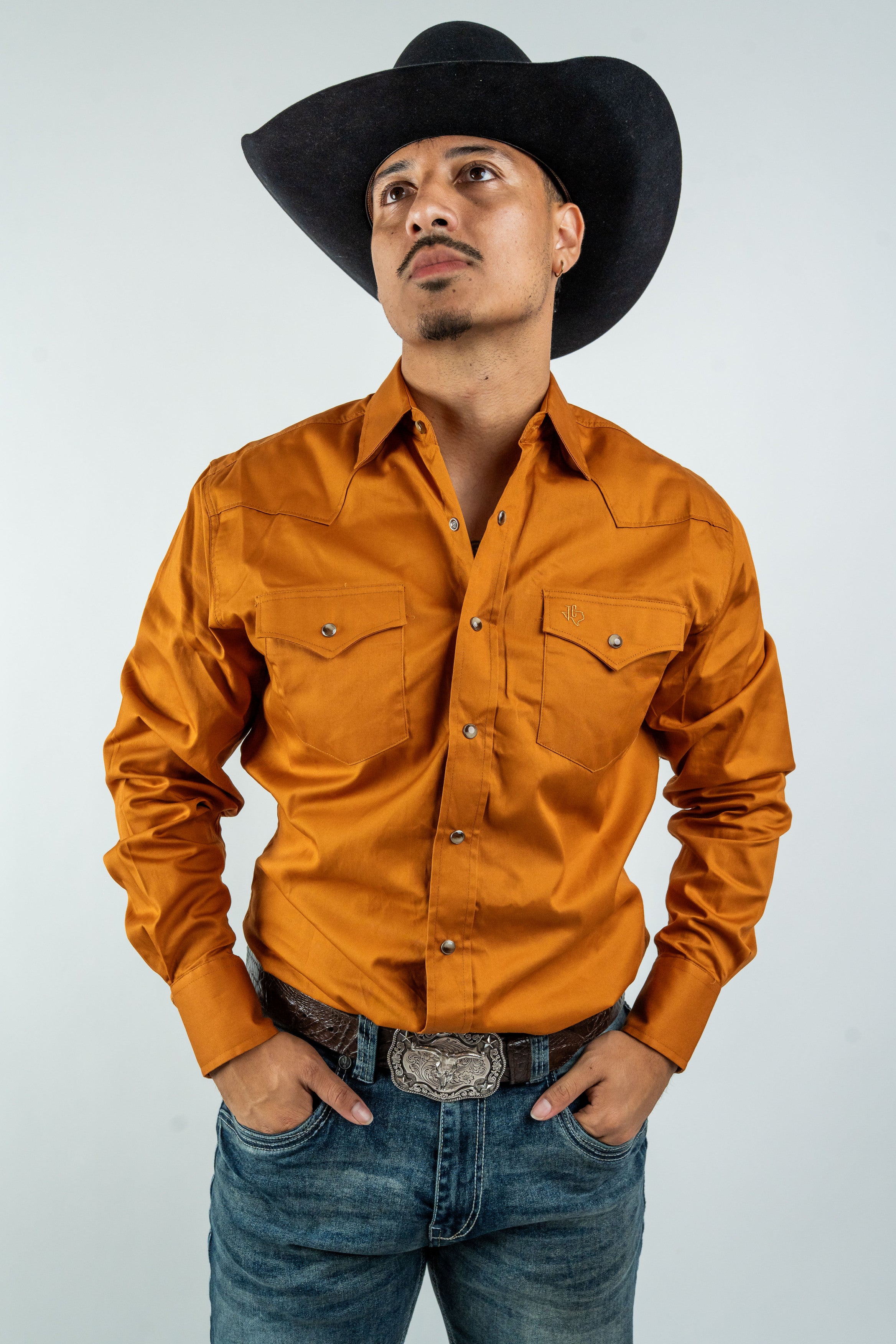 Texas Country - Solid Orange Button-Down Long-Sleeve Shirt (AC110L/T)