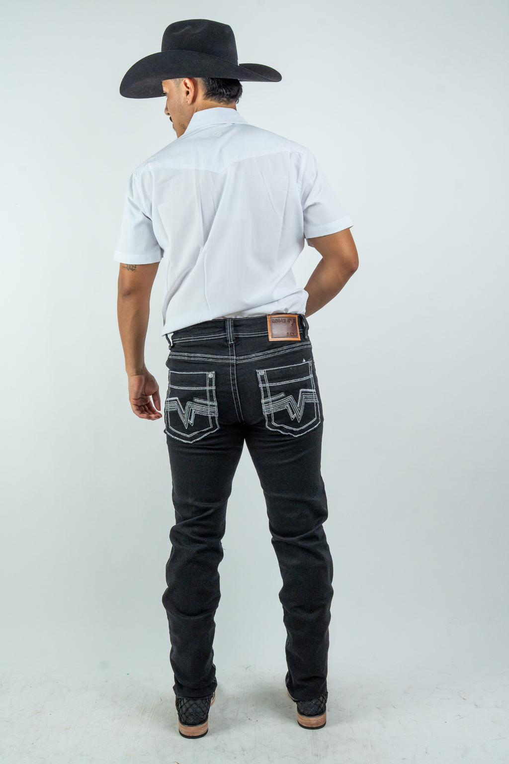 Rough Spur - Men's Boot Cut Black Denim Jeans (RS-008)