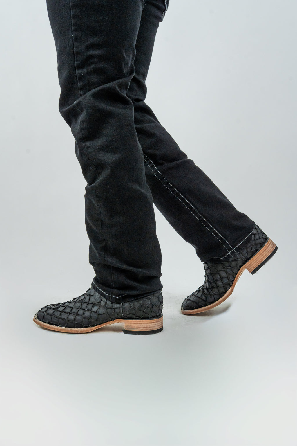 Rough Spur - Men's Boot Cut Black Denim Jeans (RS-008)