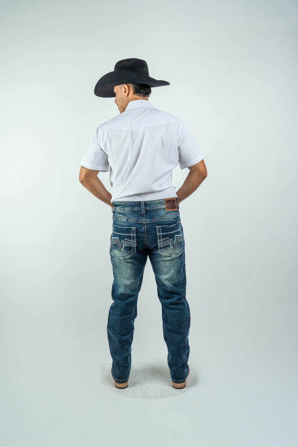 Rough Spur - Men's Boot Cut Dark Blue Denim Jeans (RS-008)