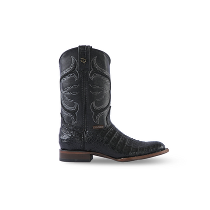 Promo Texas Country Exotic Boot Caiman Belly Black Zeus Tacoma Toe