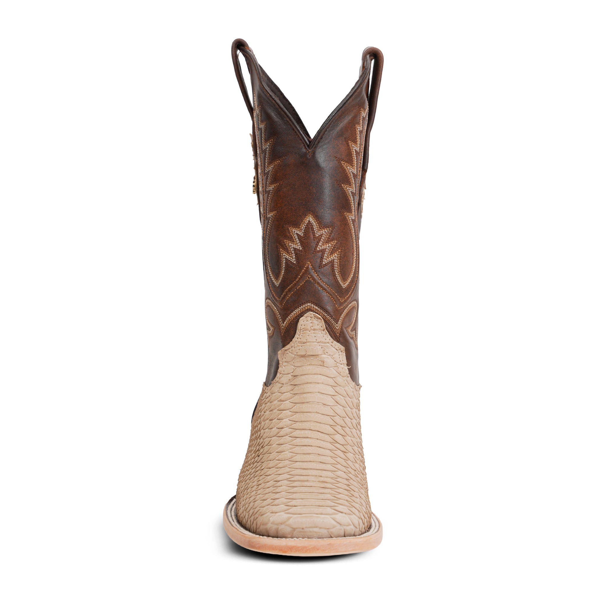 Tanner Cappuccino Python Boots - Square Toe (PN30)