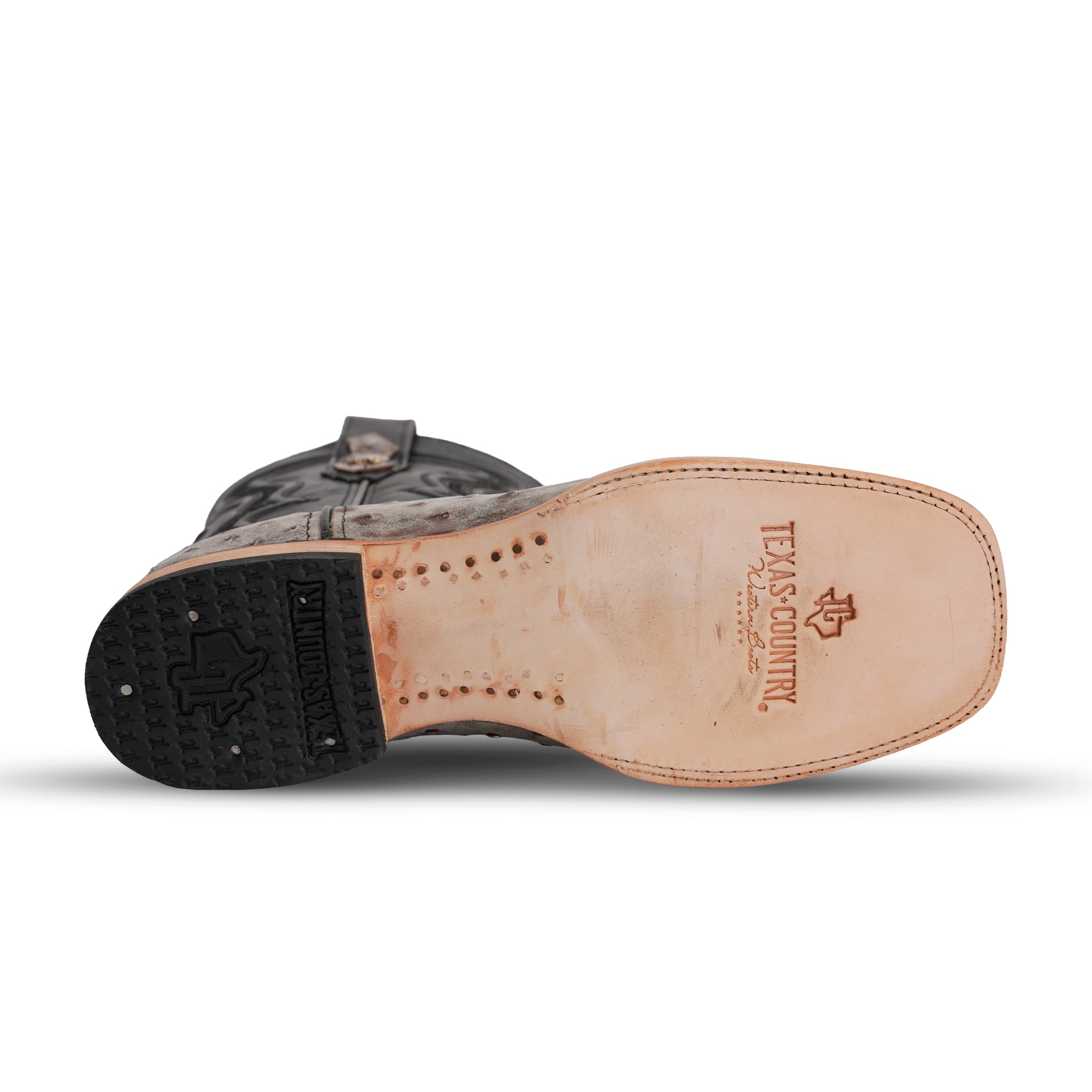 Austin Ostrich Boots - Nicotine - Square Toe (AV20)