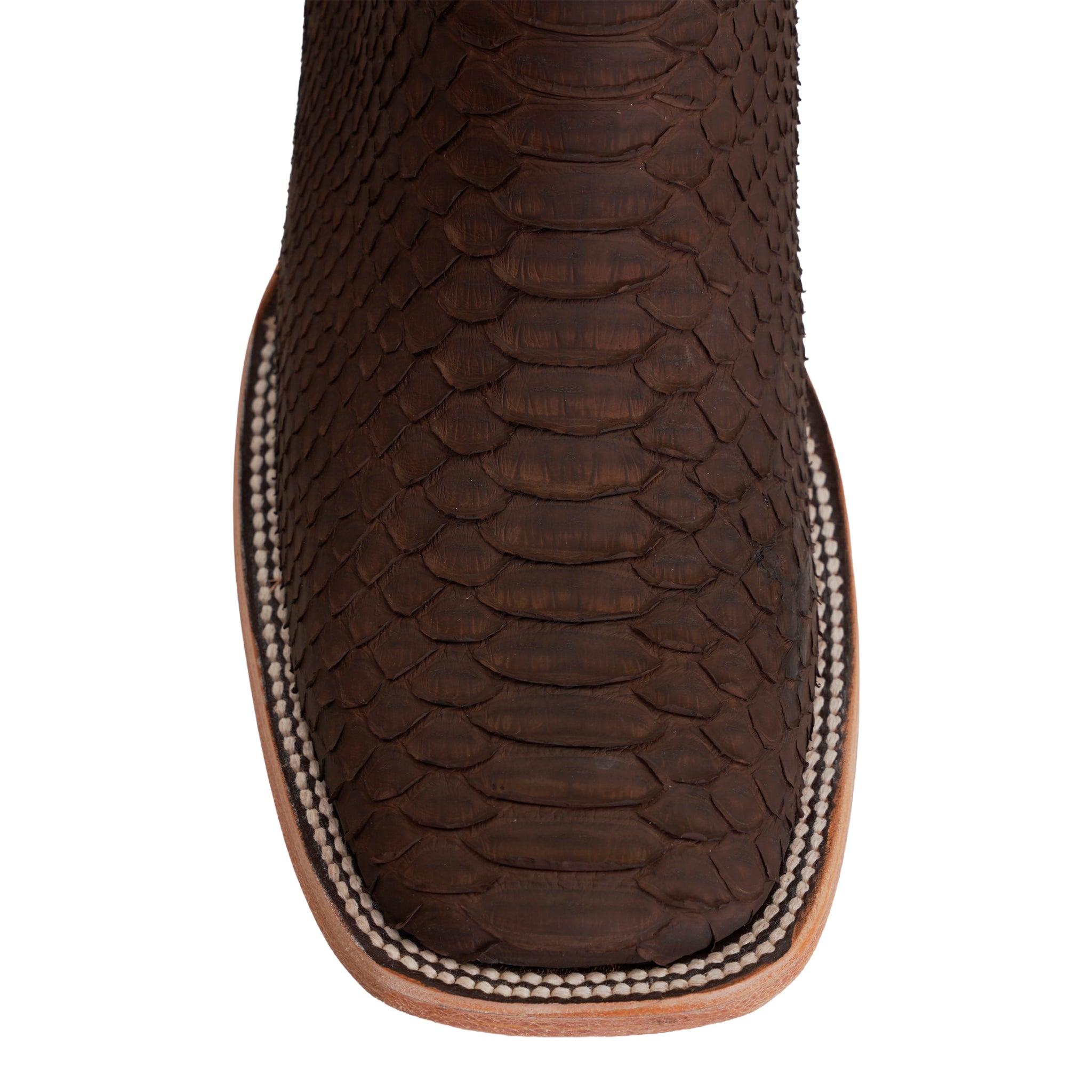 Tanner Python Boots - Matte Brown - Square Toe (PN30)