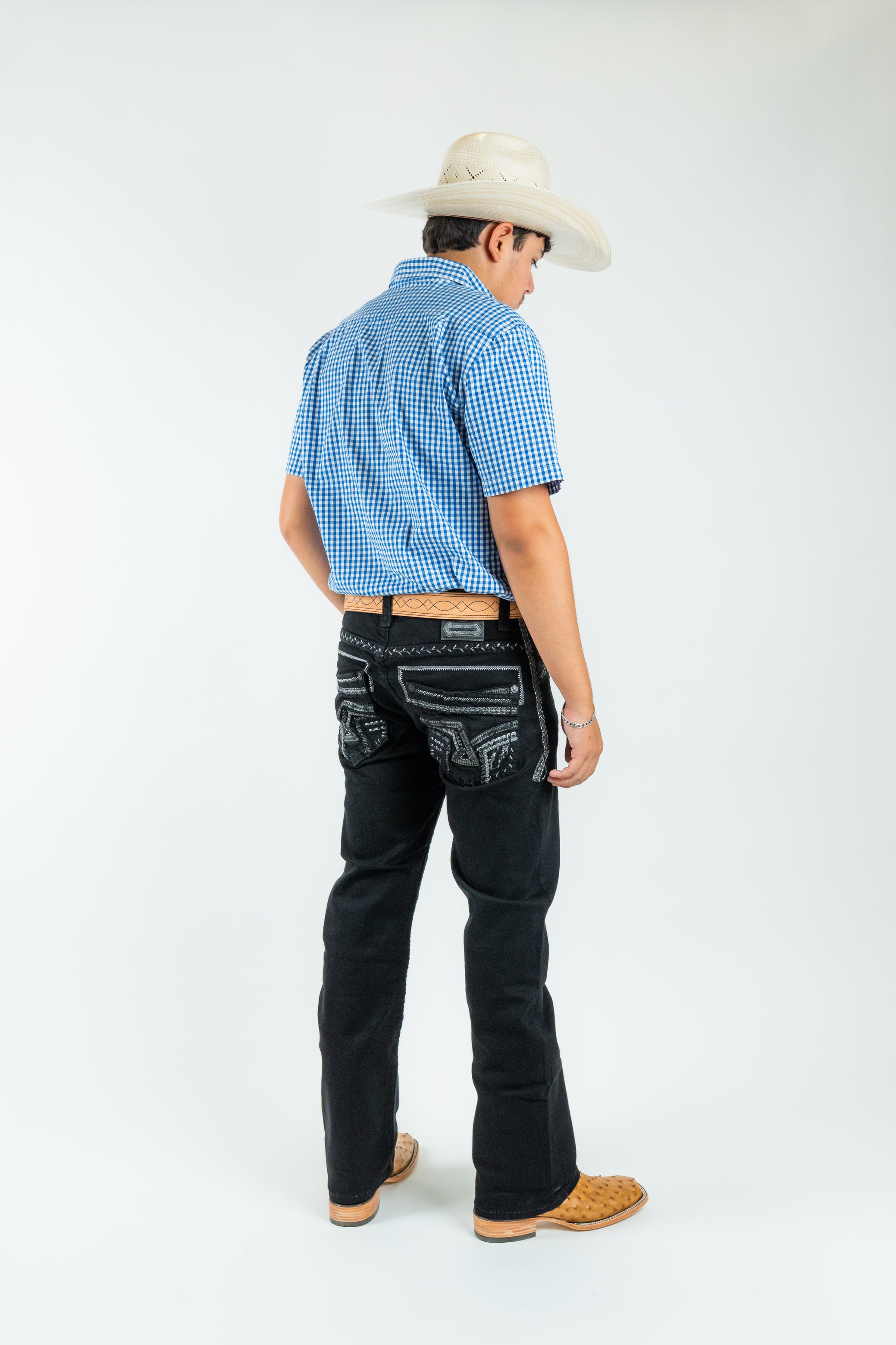 Western Blue - Men's Straight Leg Dark Denim Jeans (WJ2353)