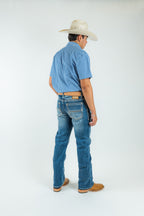 Western Blue - Men's Classic Modern Boot Cut Jeans (W488)