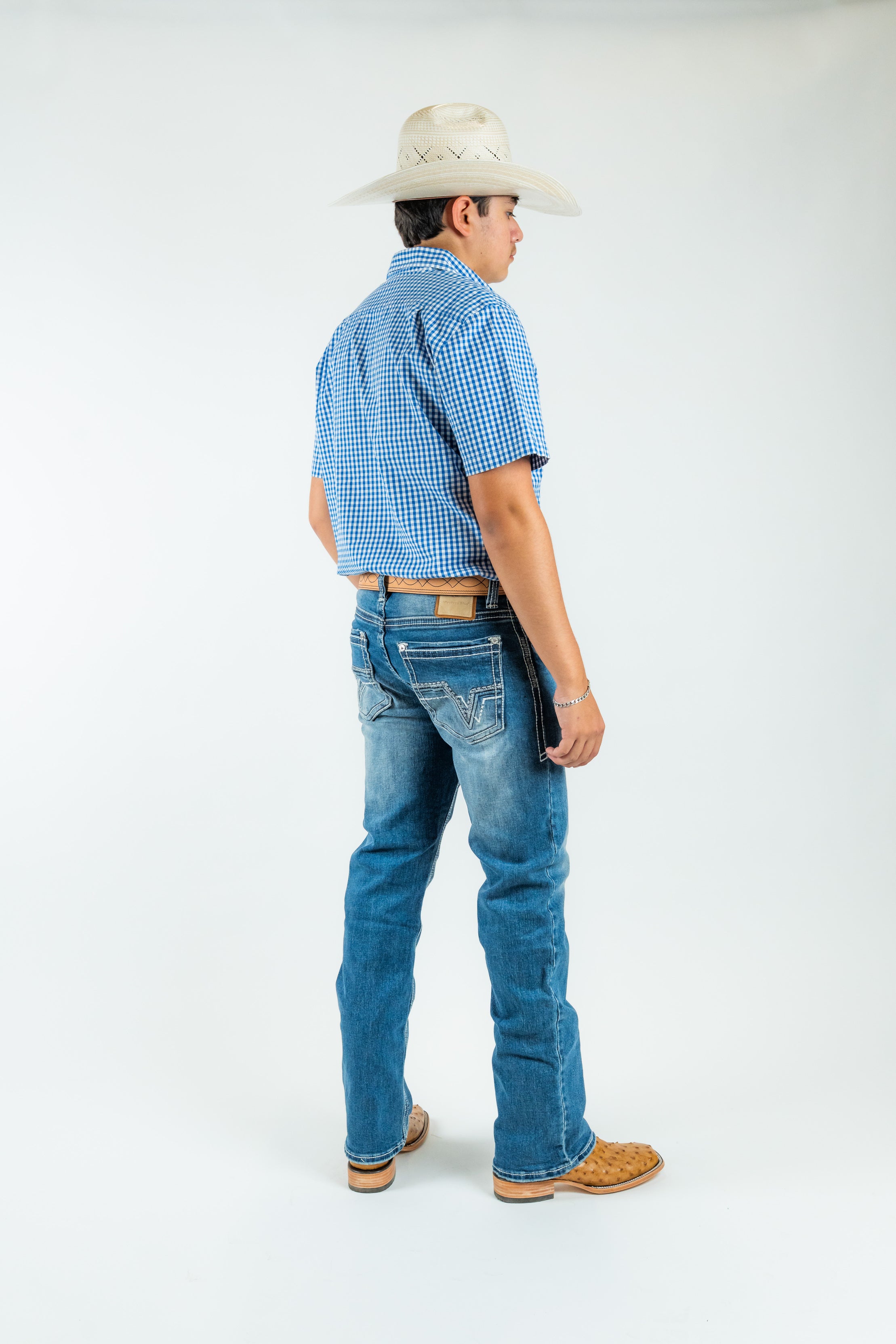 Western Blue - Men's Classic Modern Boot Cut Jeans (W478)