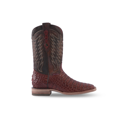 Texas Country Exotic Boot Lomo Caiman Brandy Square Toe LM10