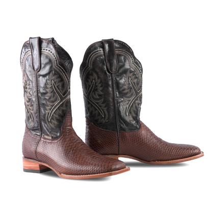 Texas Country Western Boot Python Choco E425