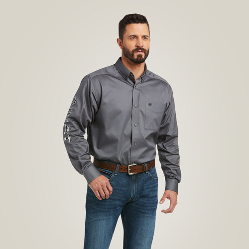 Team Logo Twill Classic Fit Shirt Gray - 10037479