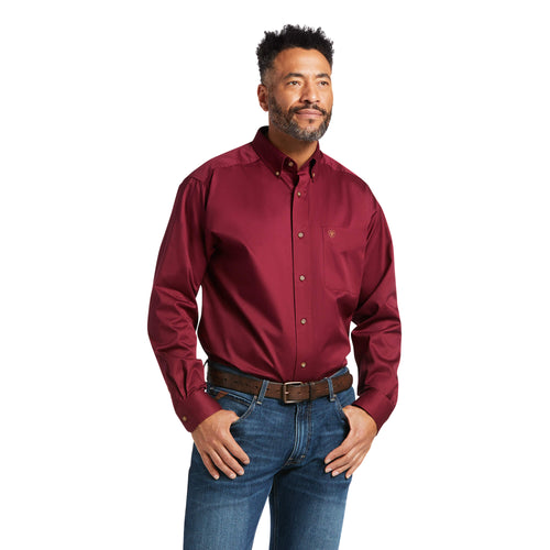 Solid Twill Classic Fit Shirt Burgundy - 10012635