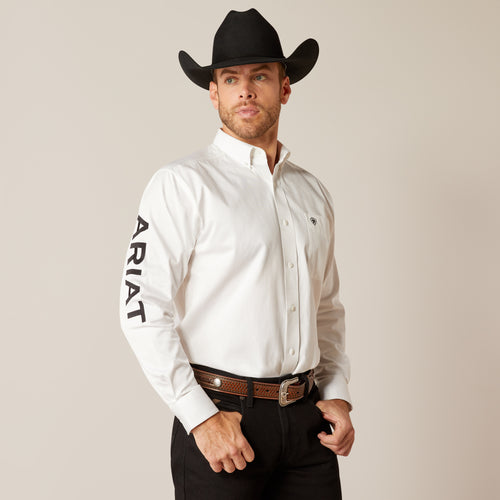 Team Logo Twill Classic Fit Shirt White - 10046825