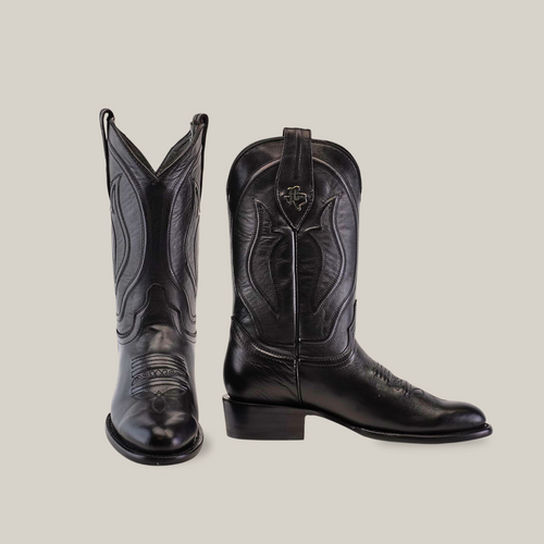 Western - Platinum - Black - Roper Toe