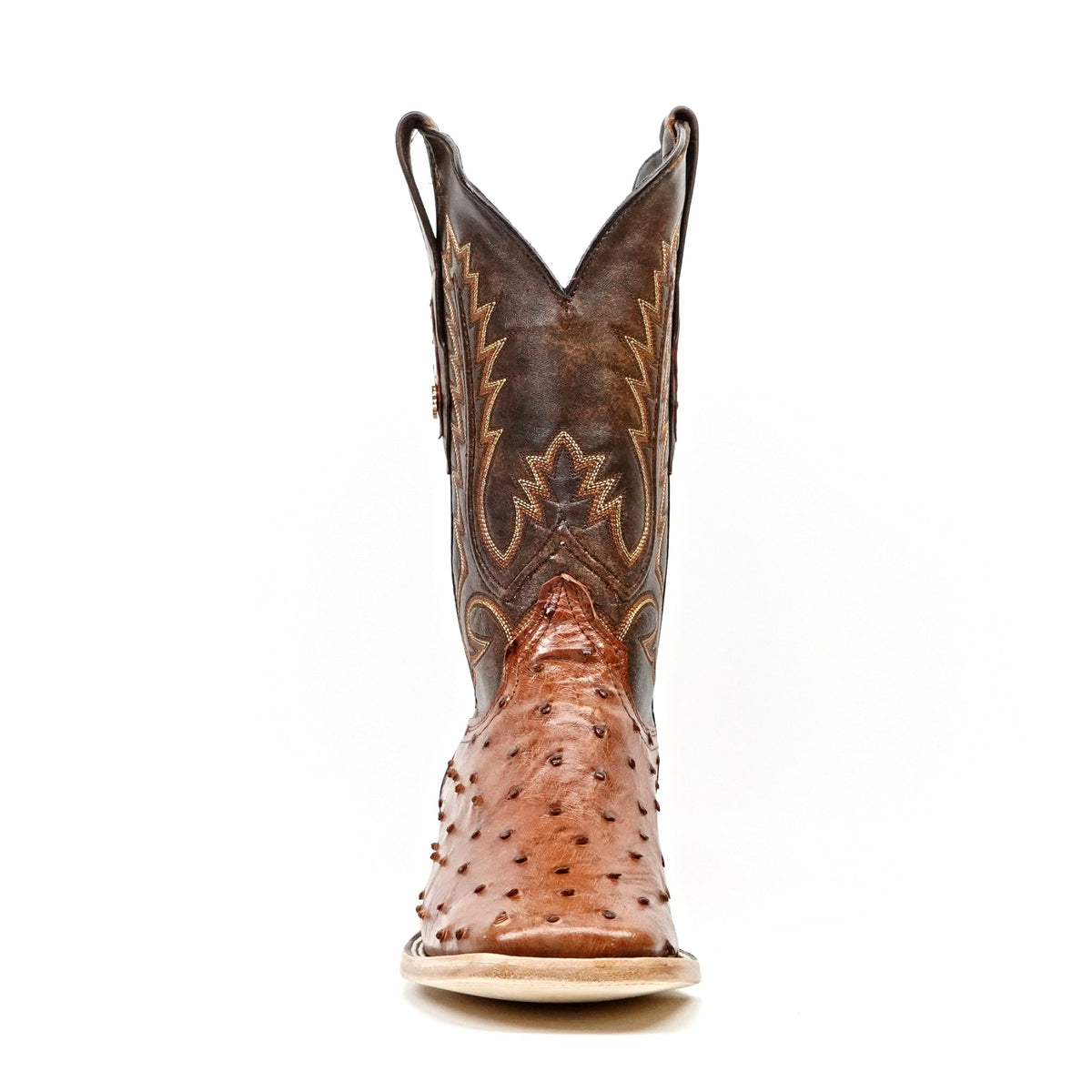 Austin Ostrich Boots - Brandy - Square Toe (AV20) - Gomez Western Wear
