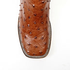 Austin Ostrich Boots - Brandy - Square Toe (AV20) - Gomez Western Wear