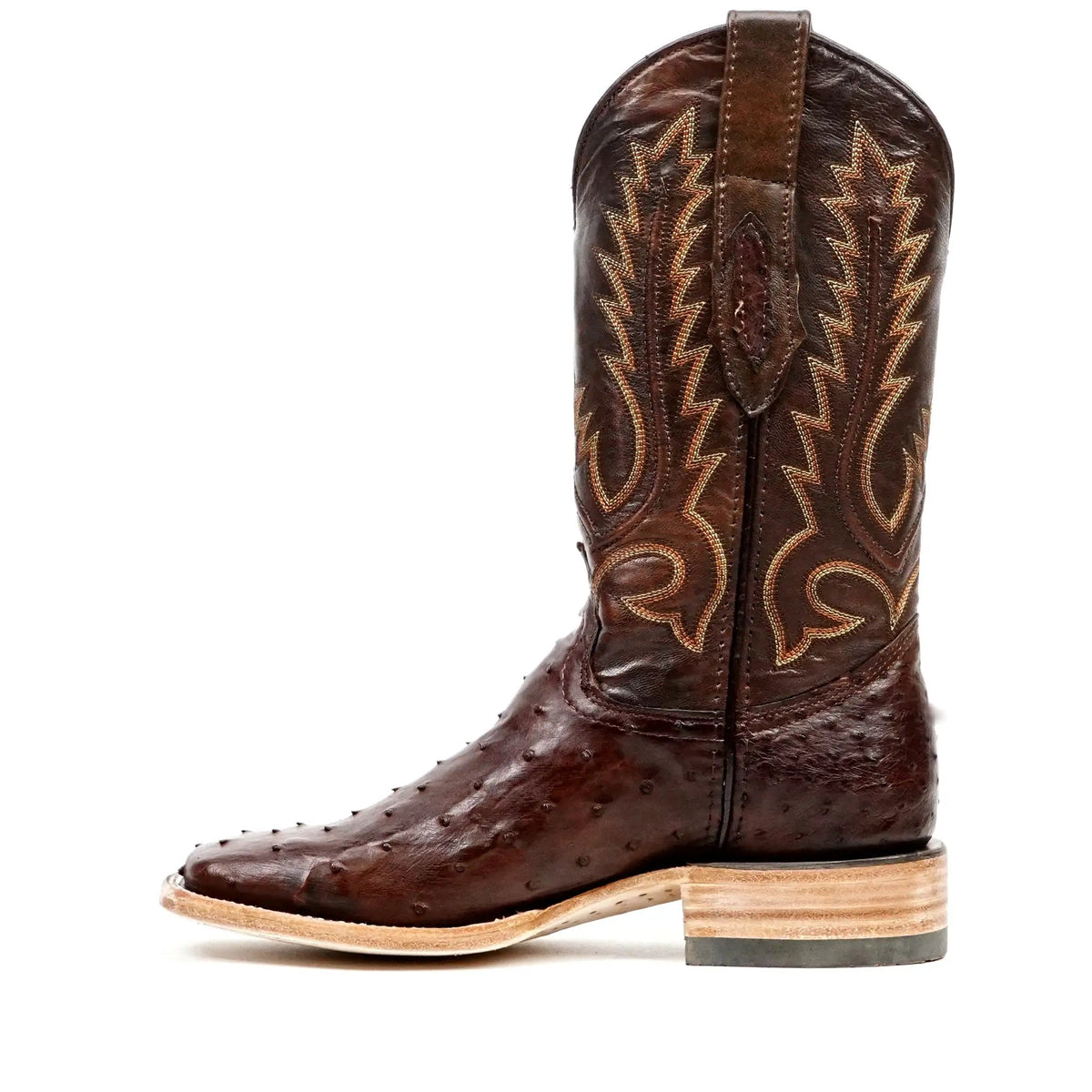 Austin Ostrich Boots - Brass - Square Toe (AV20) - Gomez Western Wear