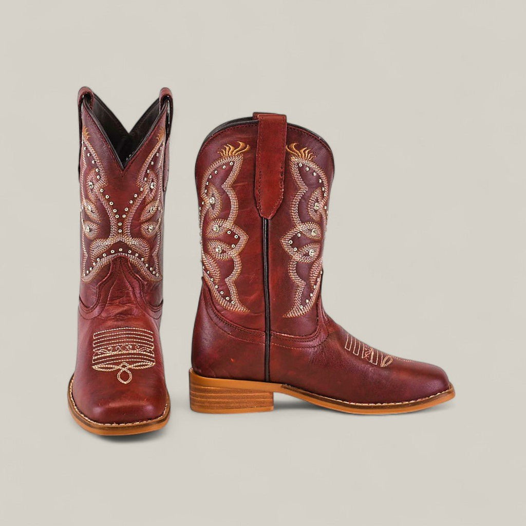 Blake Cognac - Square Toe - Kids Boots - Gomez Western Wear