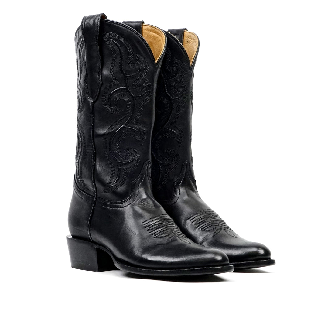 Boney Cowboy Boots - Clayton Black - Roper Toe (TS203) - Gomez Western Wear