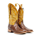 Braxton Python Boots - Brown - Square Toe - Gomez Western Wear