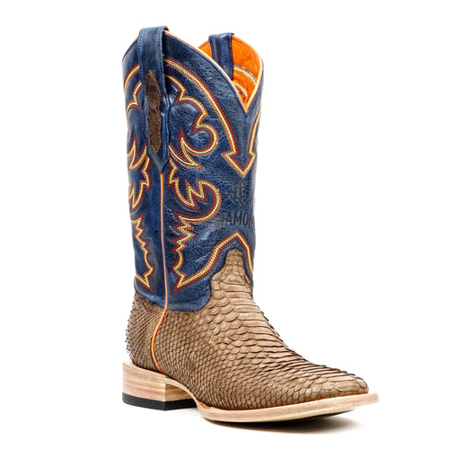 Braxton Python Boots - Tamarind - Square Toe - Gomez Western Wear