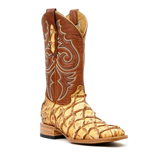 Butch Pirarucu Fish Boots - Caramel Buttercup - Square Toe - Gomez Western Wear
