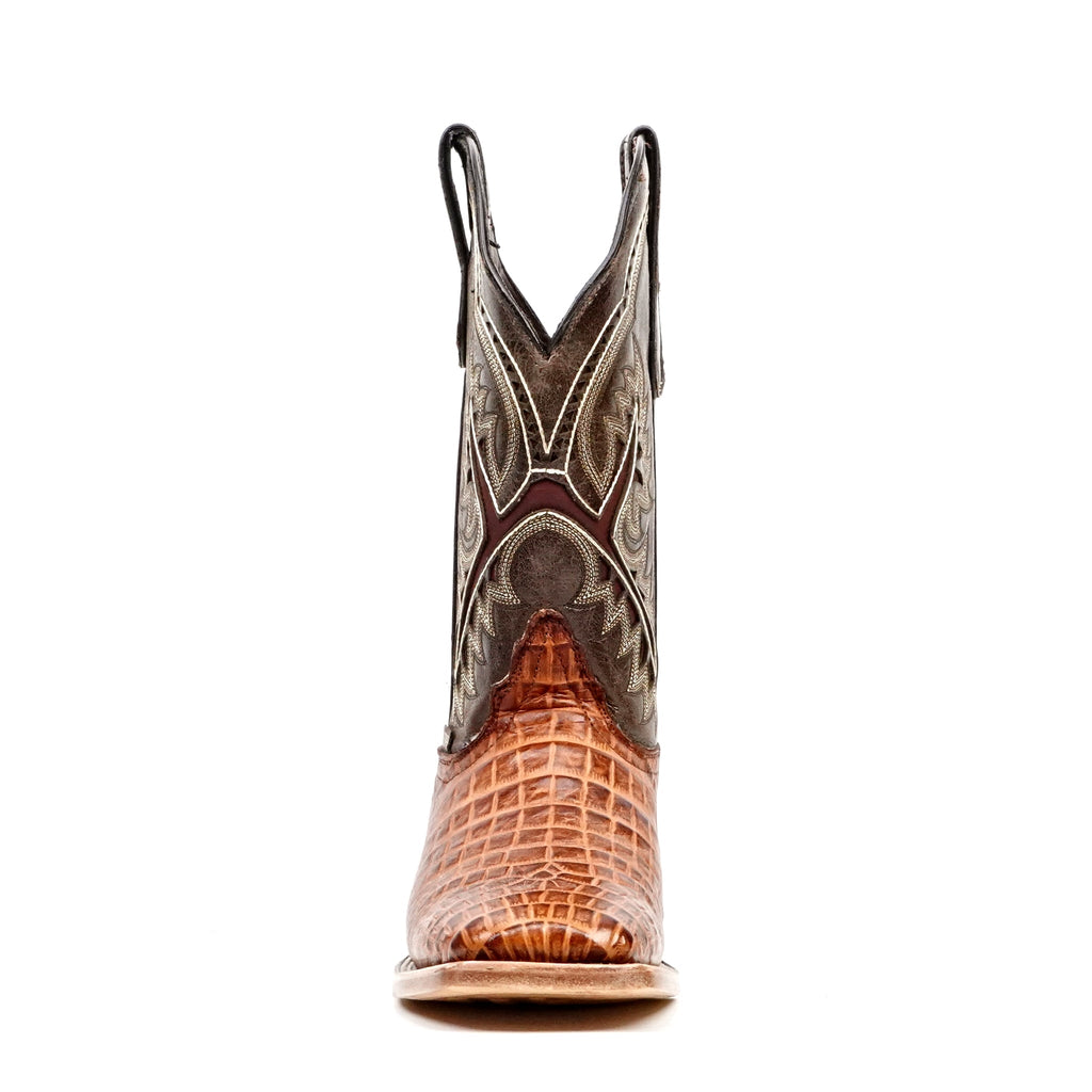 Caiman Belly Cognac Boots - Embossed Leather - Square Toe (E426) - Gomez Western Wear