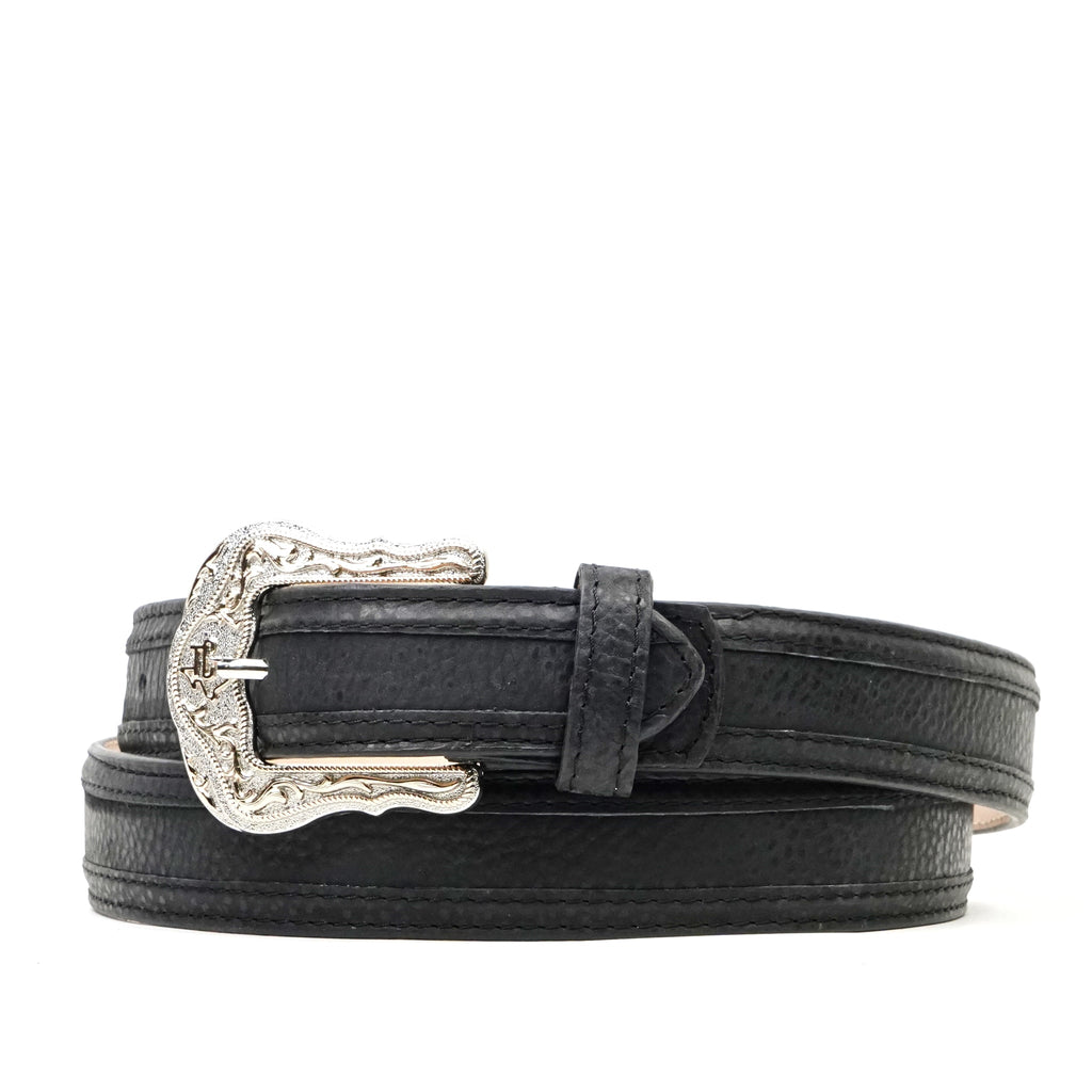 Cheyenne Black Leather Belt (C-V4601) - Gomez Western Wear
