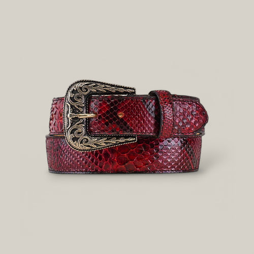 Exotic Full Quilt Python - Texas Buckle - Ruby Belt