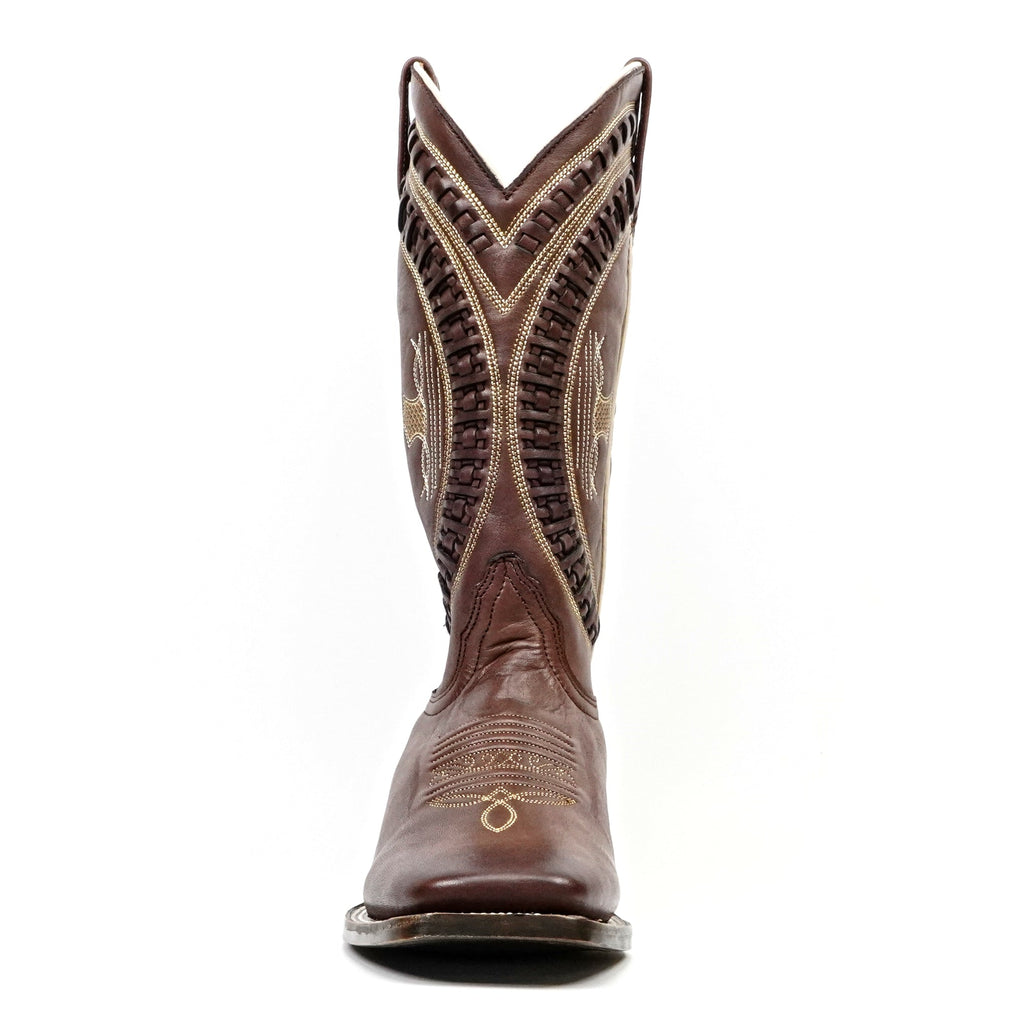 Clark Brown Leather Boots - Square Toe (E929) - Gomez Western Wear