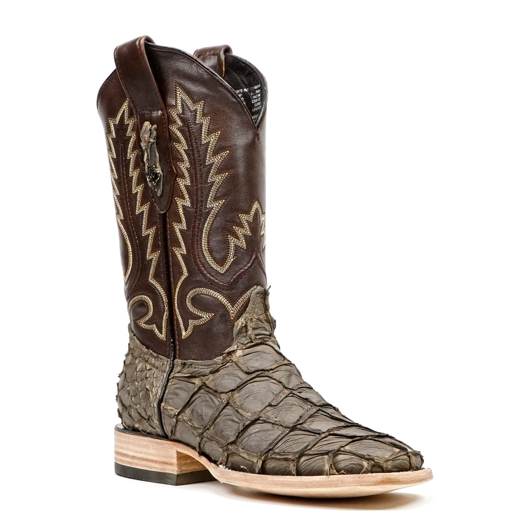 Connor Pirarucu Fish Boots - Mink Matte - Square Toe (PZ60) - Gomez Western Wear