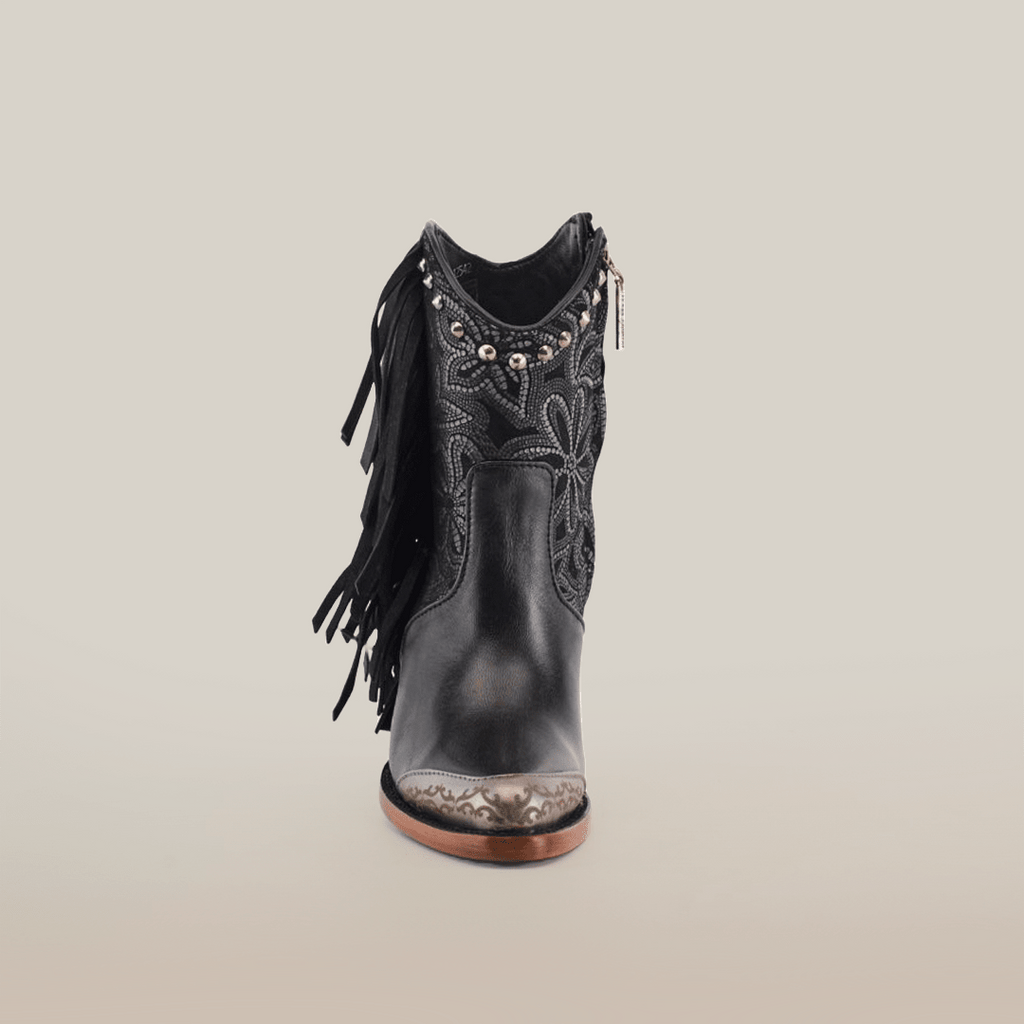 Dallas Fringe Bootie Black - J Toe - Gomez Western Wear