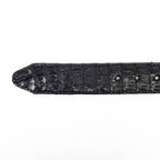 Exotic Full Quilt Caiman Belt - Black (C-028) - Gomez Western Wear