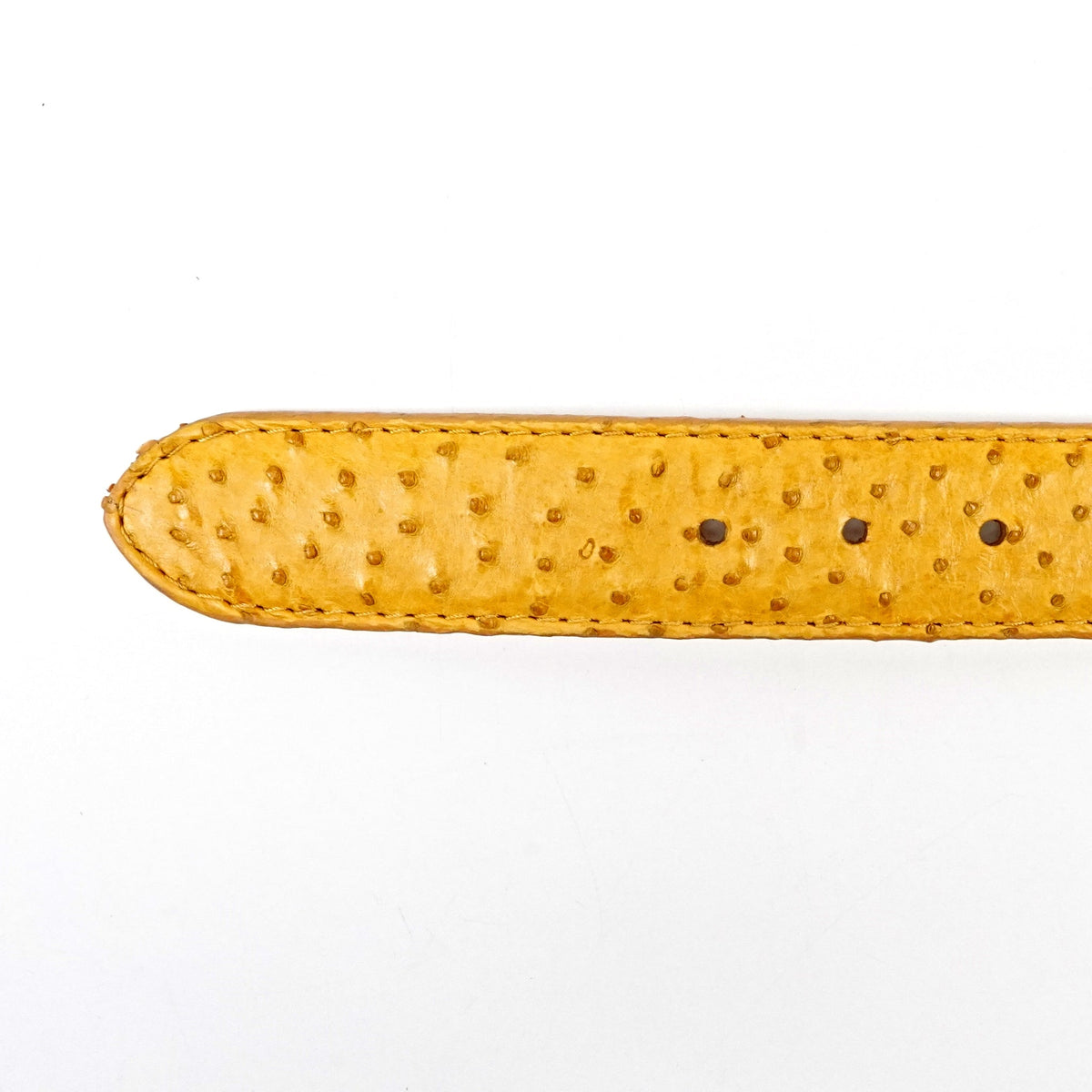 Exotic Full Quilt Ostrich Belt - Yellow (C-028) - Gomez Western Wear