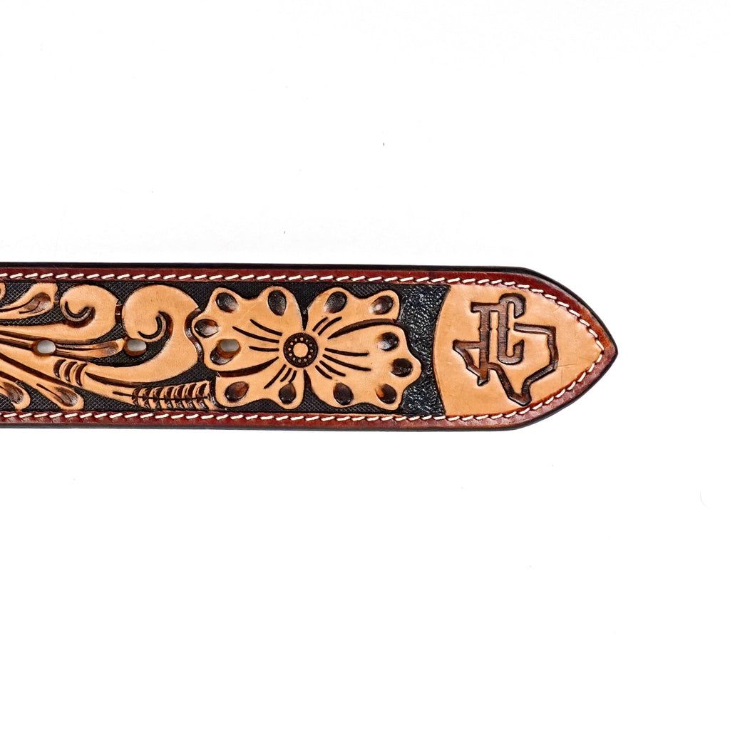 Hand-Tooled Leather Belt (MOD8) - Gomez Western Wear